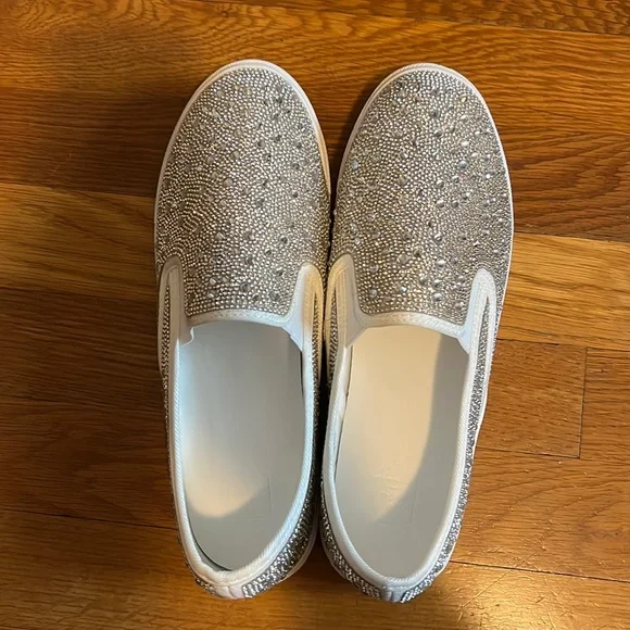 David s Bridal Shoes Davids Bridal Rhinestone Slip On Sneakers